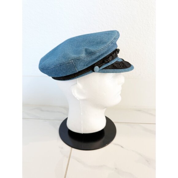 Greek Fishermen Blue and Black Denim Cap main image 5